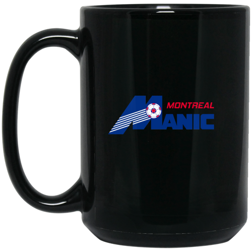 Montreal Manic Mug 15 oz. Black Glossy Ceramic NASL Soccer