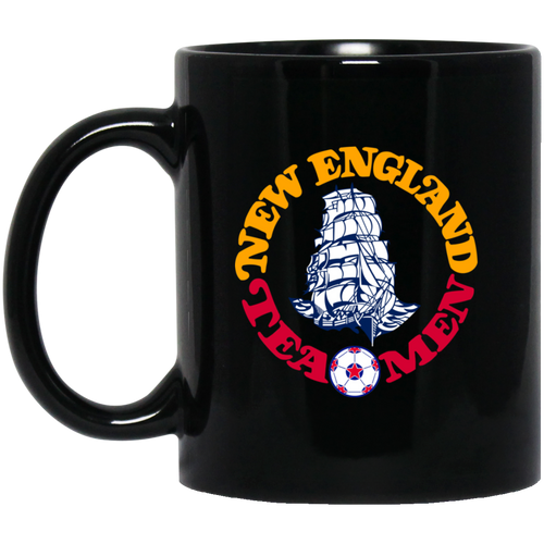 New England Tea Men Mug 11 oz. Black Glossy Ceramic NASL Soccer