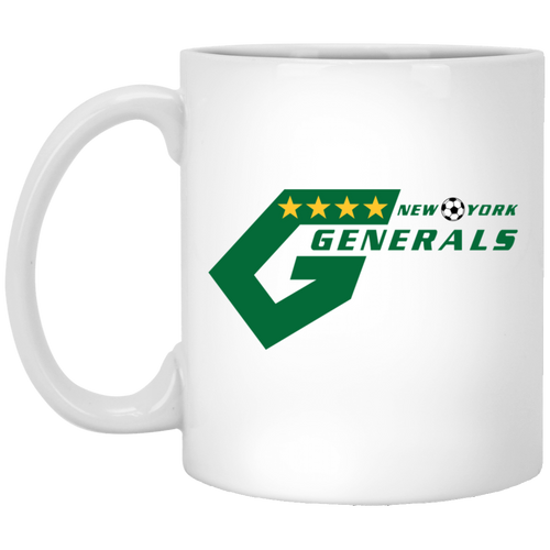New York Generals Mug 11 oz. Glossy Ceramic NASL Soccer color White