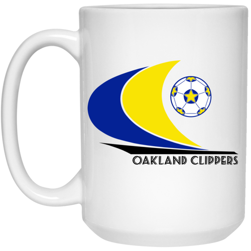 Oakland Clippers Mug 15 oz. White Glossy Ceramic NASL Soccer