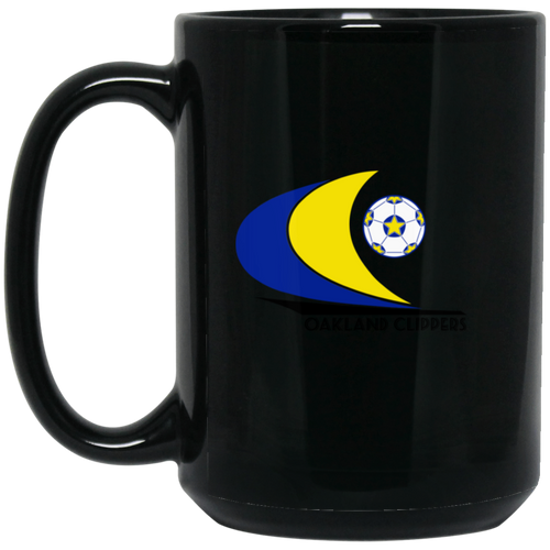Oakland Clippers Mug 15 oz. Black Glossy Ceramic NASL Soccer