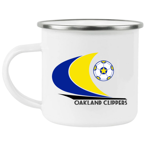Oakland Clippers Camping Mug 12 oz. Enamel NASL Soccer color White