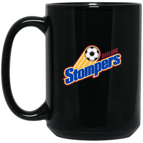 Oakland Stompers Mug 15 oz. Black Glossy Ceramic NASL Soccer