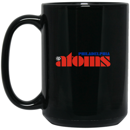 Philadelphia Atoms Mug 15 oz. Black Glossy Ceramic | NASL Soccer