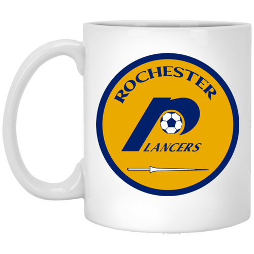 Rochester Lancers Mug 11 oz. White Glossy Ceramic NASL Soccer