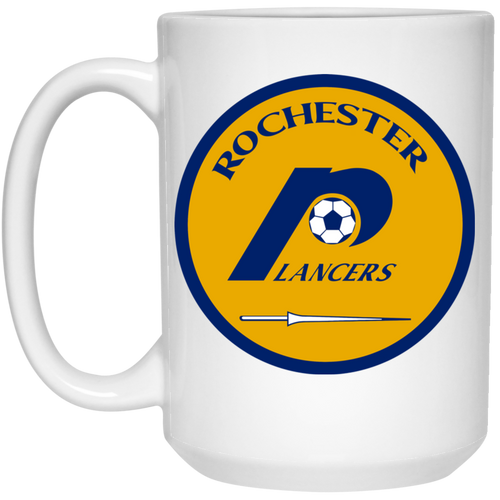Rochester Lancers Mug 15 oz. White Glossy Ceramic NASL Soccer