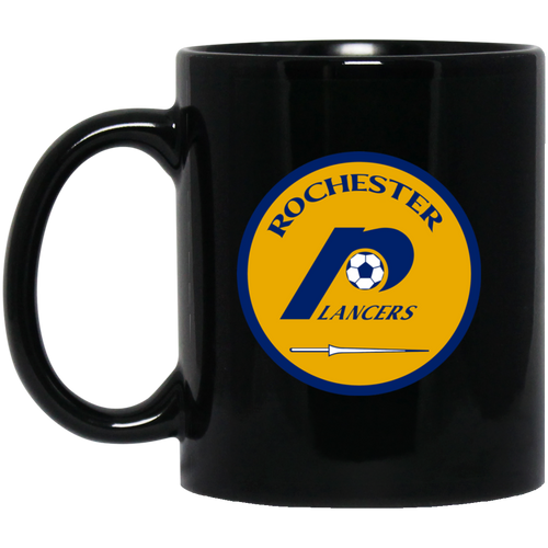 Rochester Lancers Mug 11 oz. Black Glossy Ceramic NASL Soccer