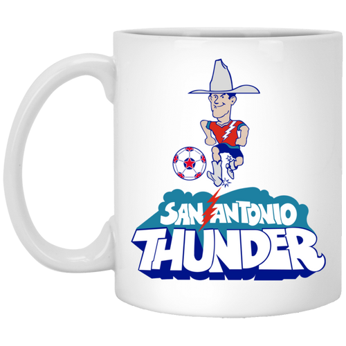 San Antonio Thunder Mug 11 oz. Glossy Ceramic NASL Soccer color White