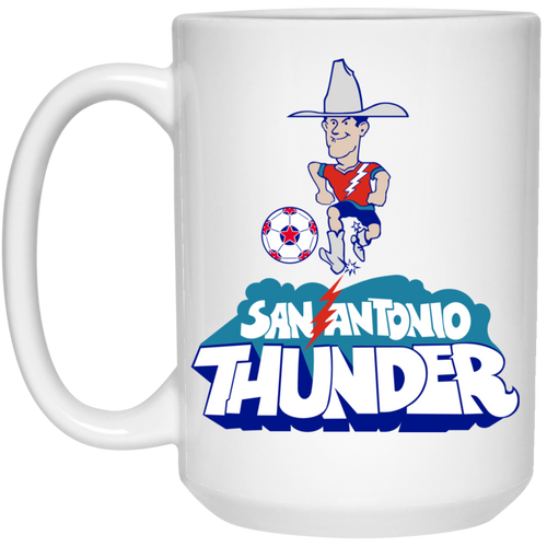 San Antonio Thunder Mug 15 oz. White Glossy Ceramic NASL Soccer