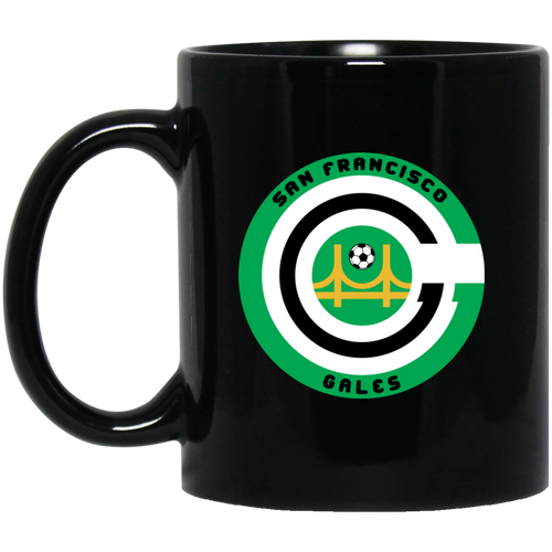 San Francisco Gales Mug 11 oz. Black Glossy Ceramic NASL Soccer