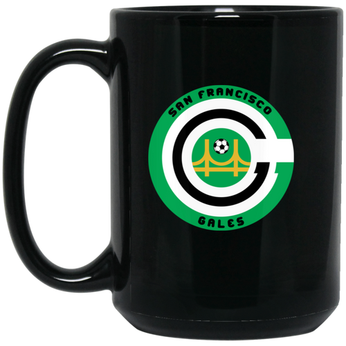 San Francisco Gales Mug 15 oz. Black Glossy Ceramic NASL Soccer