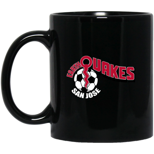 San Jose Earthquakes Mug 11 oz. Black Glossy Ceramic NASL Soccer