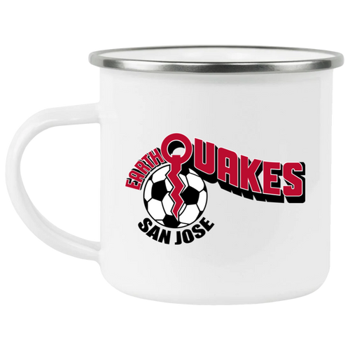 San Jose Earthquakes Camping Mug 12 oz. Enamel NASL Soccer color White