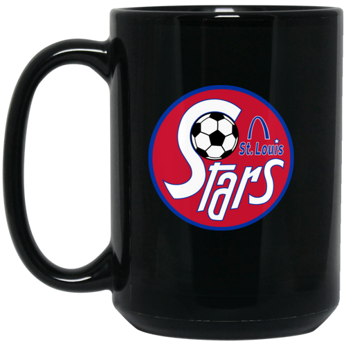 St. Louis Stars Mug 15 oz. Black Glossy Ceramic NASL Soccer