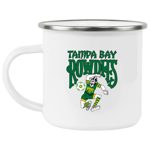 Tampa Bay Rowdies Camping Mug 12 oz. Enamel NASL Soccer color White