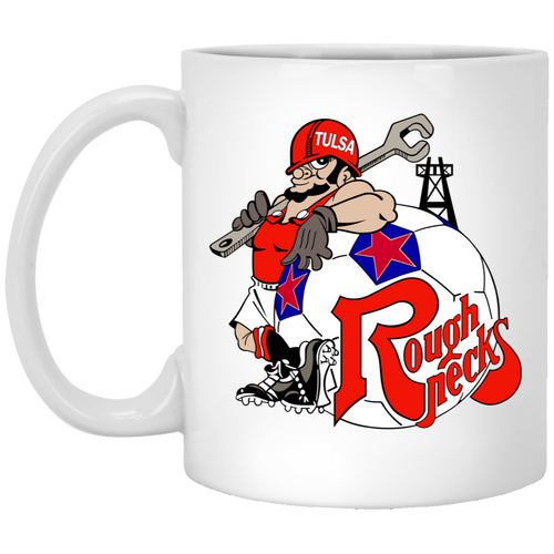 Tulsa Roughnecks Mug 11 oz. Glossy Ceramic NASL Soccer color White