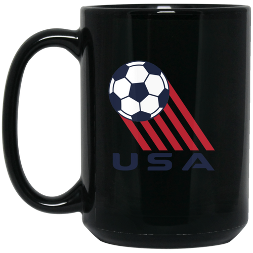 USA Team Mug 15 oz. Black Glossy Ceramic NASL Soccer