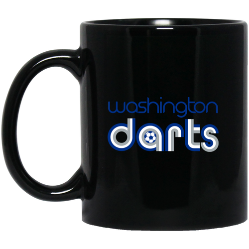 Washington Darts Mug 11 oz. Black Glossy Ceramic NASL Soccer