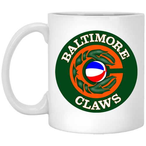 Baltimore Claws Mug 11 oz. White Glossy Ceramic ABA Basketball Team
