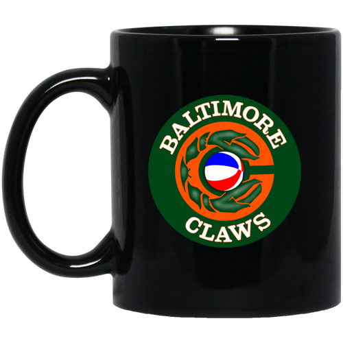 Baltimore Claws Mug 11 oz. Black Glossy Ceramic ABA Basketball Team