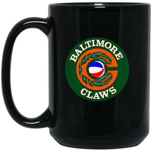 Baltimore Claws Mug 15 oz. Black Glossy Ceramic ABA Basketball Team