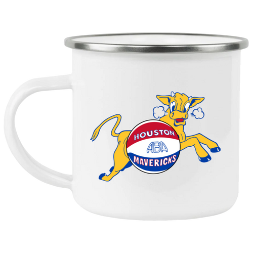 Houston Mavericks Camping Mug 12 oz. Enamel ABA Basketball Team
