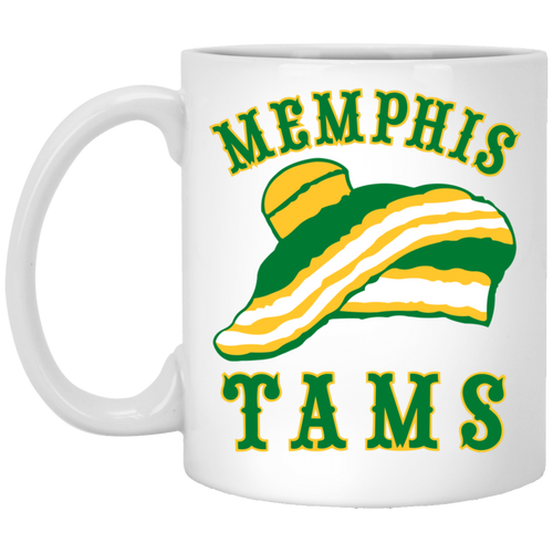 Memphis Tams Mug 11 oz. White Glossy Ceramic ABA Basketball Team