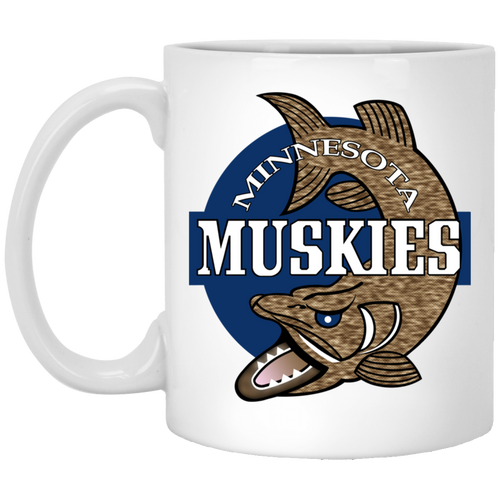 Minnesota Muskies Mug 11 oz. White Glossy Ceramic ABA Basketball Team
