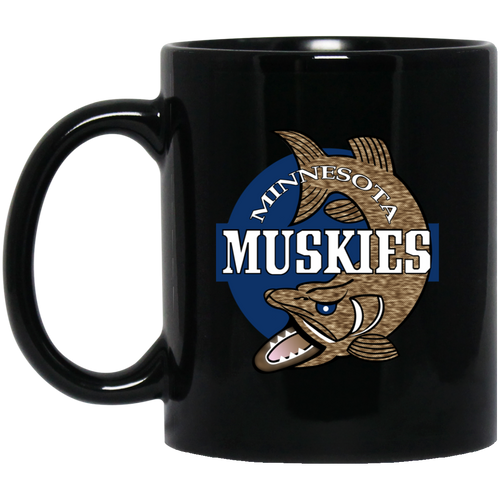 Minnesota Muskies Mug 11 oz. Black Glossy Ceramic ABA Basketball Team