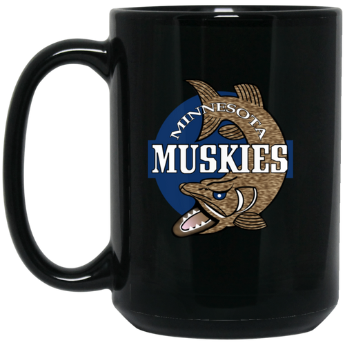 Minnesota Muskies Mug 15 oz. Black Glossy Ceramic ABA Basketball Team