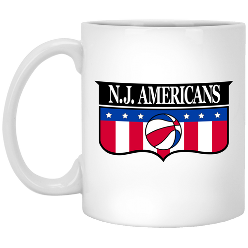 New Jersey Americans Mug 11 oz. White Glossy Ceramic ABA Basketball Team