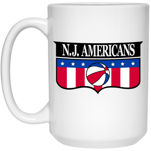 New Jersey Americans Mug 15 oz. White Glossy Ceramic ABA Basketball Team