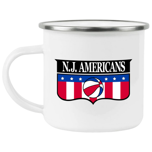 New Jersey Americans Camping Mug 12 oz. Enamel ABA Basketball Team