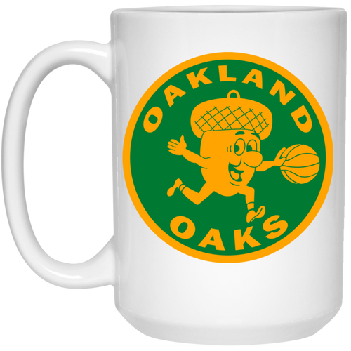Oakland Oaks Mug 15 oz. Ceramic ABA Basketball Team color White