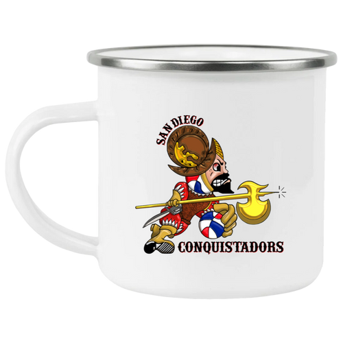 San Diego Conquistadors Camping Mug 12 oz. Enamel ABA Basketball Team