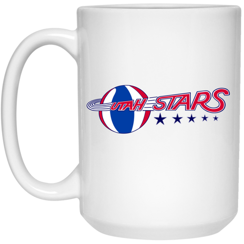 Utah Stars Mug 15 oz. White Glossy Ceramic ABA Basketball Team
