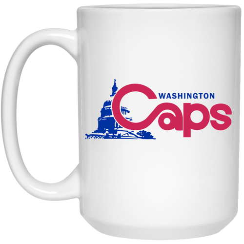 Washington Caps Mug 15 oz. White Glossy Ceramic ABA Basketball Team