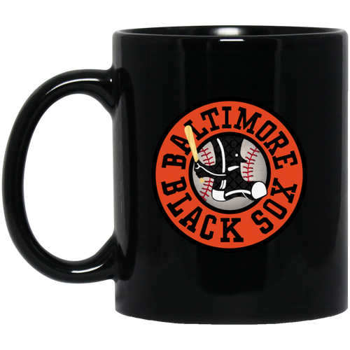 Baltimore Black Sox Mug 11 oz. Black Glossy Ceramic Negro Leagues Baseball Team
