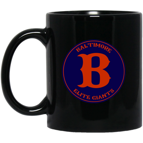 Baltimore Elite Giants Mug 11 oz. Black Glossy Ceramic Negro Leagues Baseball Team