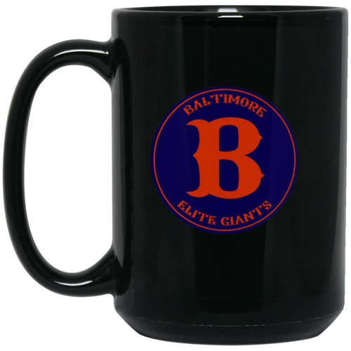 Baltimore Elite Giants Mug 15 oz. Black Glossy Ceramic Negro Leagues Baseball Team