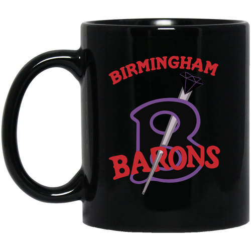 Birmingham Black Barons Mug 11 oz. Black Glossy Ceramic Negro Leagues Baseball Team
