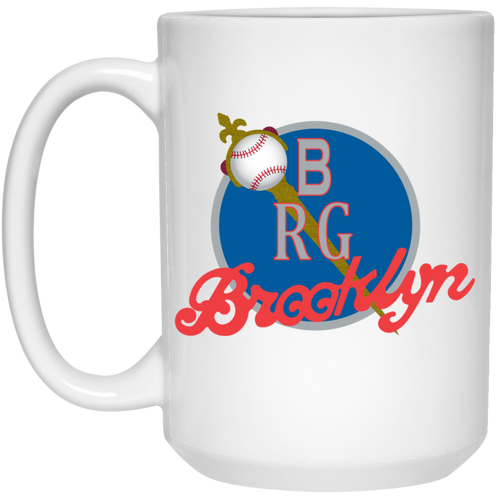 Brooklyn Royal Giants Large Drink Mug 15 oz. Glossy Ceramic Negro Leagues Baseball Team color White