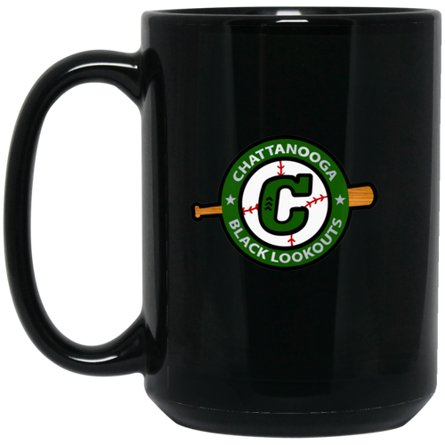 Chattanooga Black Lookouts Mug 15 oz. Black Glossy Ceramic Negro Leagues Baseball Team