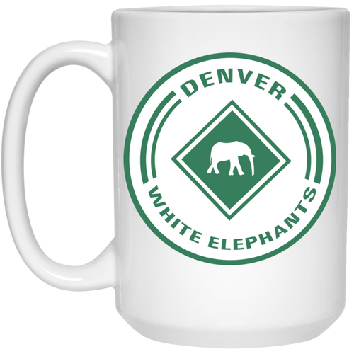 Denver White Elephants Large Drink Mug 15 oz. Negro Leagues Baseball Team color White