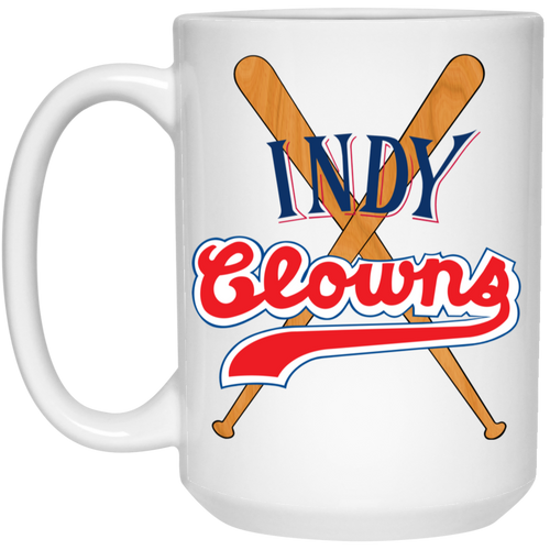 Indianapolis Clowns Large Drink Mug Ceramic Negro Leagues Baseball Team color White