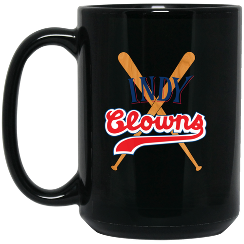 Indianapolis Clowns Mug 15 oz. Black Glossy Ceramic Negro Leagues Baseball Team