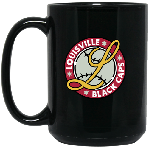 Louisville Black Caps Mug 15 oz. Black Glossy Ceramic Negro Leagues Baseball Team