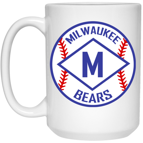 Milwaukee Bears Large Drink Mug 15 oz. Negro Leagues Baseball Team color White