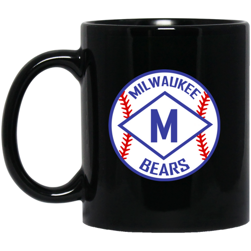 Milwaukee Bears Mug 11 oz. Black Glossy Ceramic Negro Leagues Baseball Team