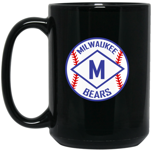 Milwaukee Bears Mug 15 oz. Black Glossy Ceramic Negro Leagues Baseball Team